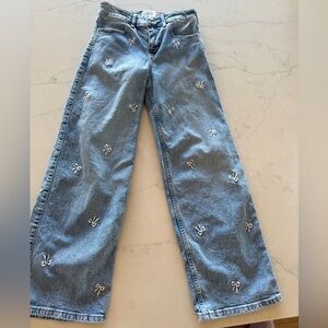 Abercrombie bow embroidered jeans 9/10 9 10 coquette worn twice girls kids